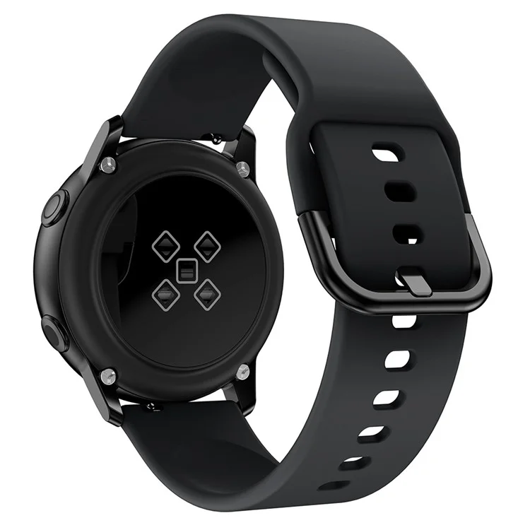 Cinta de Relógio de Cor Sólida de Silicone Para Garmin Vivoactive 4s, Vivomove 3s, Etc - Preto