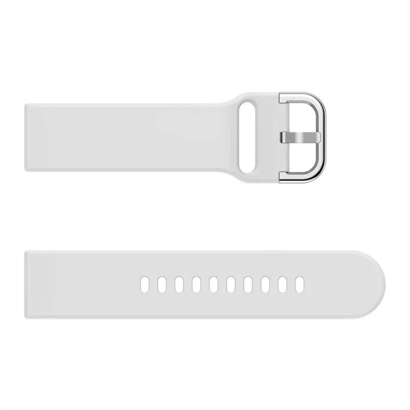 Silicone Solid Color Watch Strap for Garmin Vivoactive 4S, Vivomove 3S, Etc - White