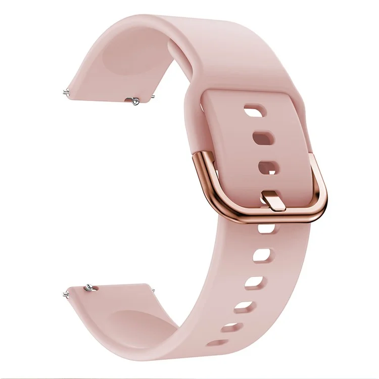 Correa de reloj de color sólido de silicona para Garmin Vivoactive 4S, Vivomove 3S, etc - Rosa