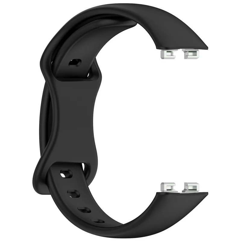 Silicone Watch Strap for Huawei Band 10 / 9 / 9 NFC / 8 / 8 NFC Butterfly Buckle Adjustable Replacement Band - Black