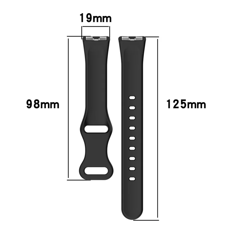 Silicone Watch Strap for Huawei Band 10 / 9 / 9 NFC / 8 / 8 NFC Butterfly Buckle Adjustable Replacement Band - Black
