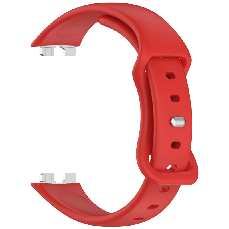 Silicone Watch Strap for Huawei Band 10 / 9 / 9 NFC / 8 / 8 NFC Butterfly Buckle Adjustable Replacement Band - Red