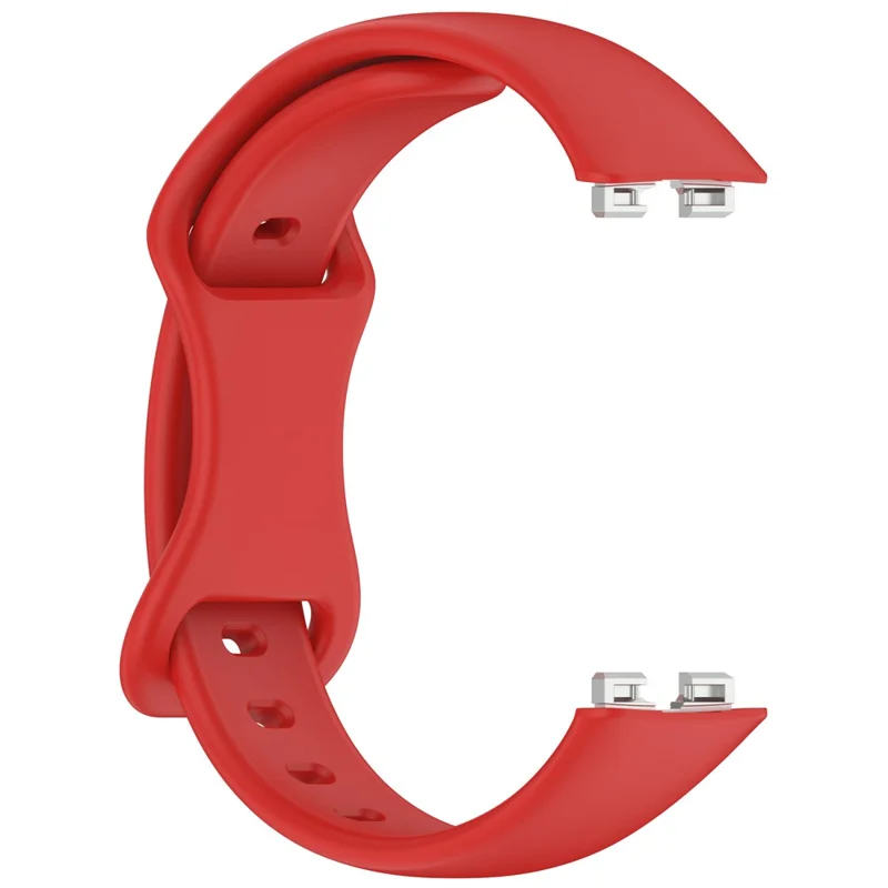 Silicone Watch Strap for Huawei Band 10 / 9 / 9 NFC / 8 / 8 NFC Butterfly Buckle Adjustable Replacement Band - Red