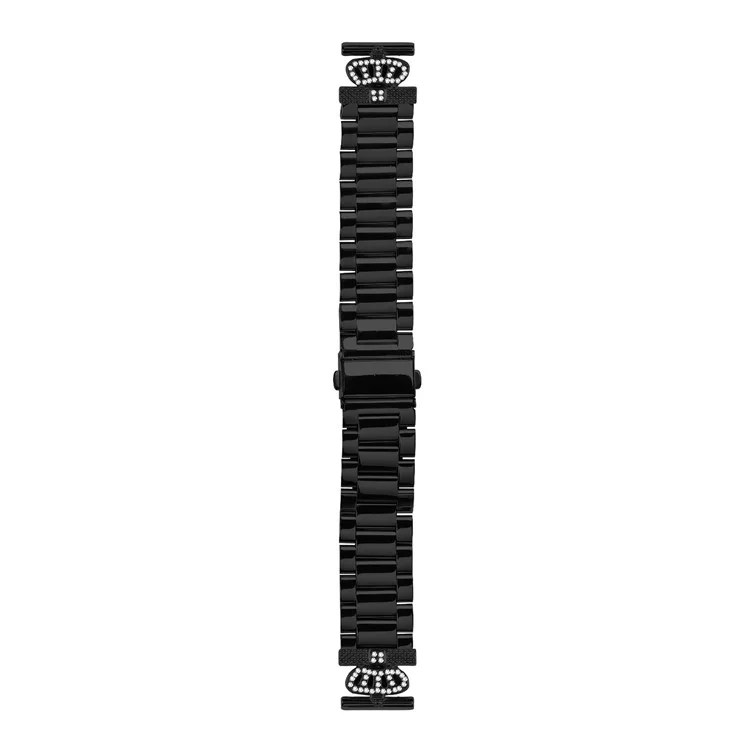 Для Samsung Gear Sport / S2 Classic Ремешок из нержавеющей стали в форме короны с декором из страз - Черный