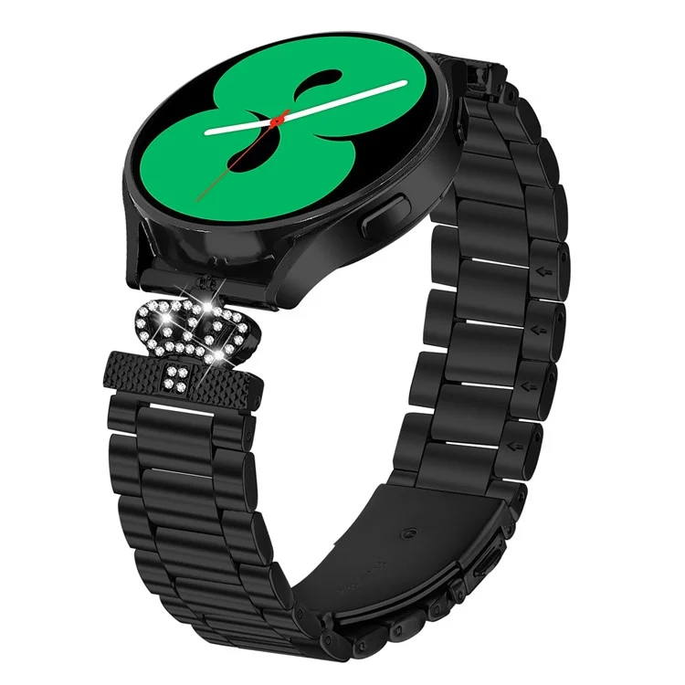 Для Samsung Gear Sport / S2 Classic Ремешок из нержавеющей стали в форме короны с декором из страз - Черный