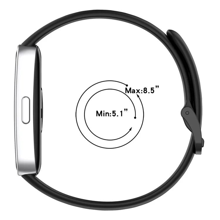 Pour Huawei Band 10 Bracelet de Remplacement Souple en Silicone Brillant - Noir