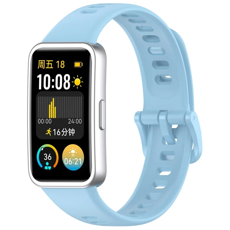 Für Huawei Band 10 Ersatz-Armband Weiches Silikonarmband mit Glanz - Hellblau