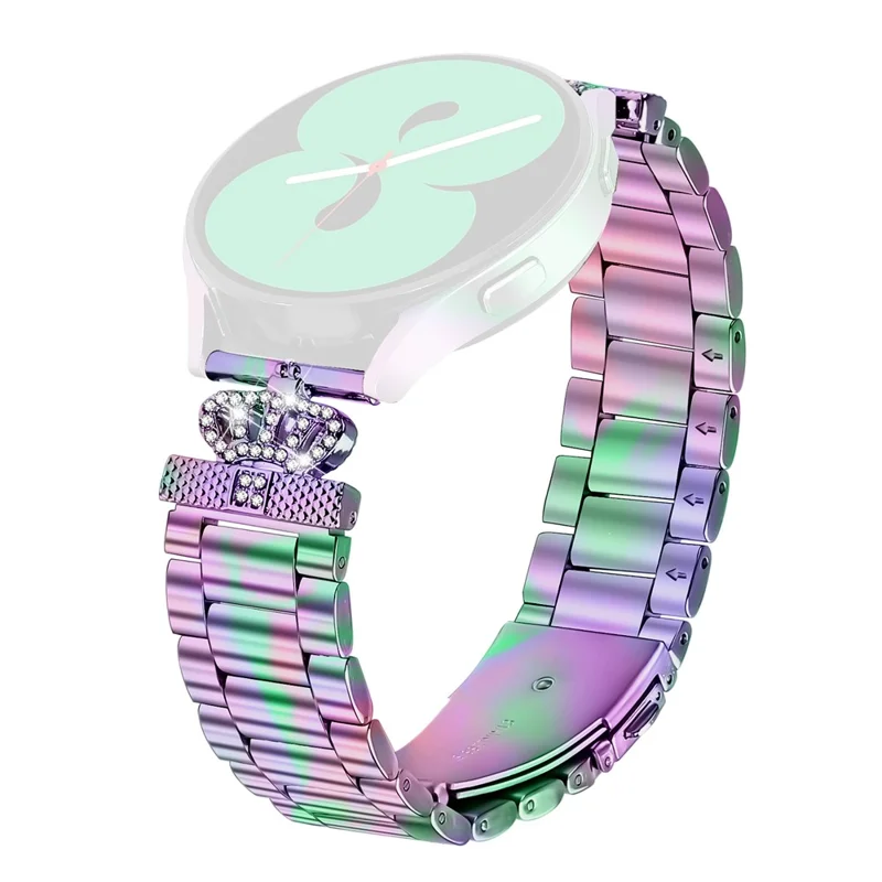 For Huami Amazfit GTR Mini Stainless Steel Strap Crown Shape Rhinestone Decor Watch Band - Colorful