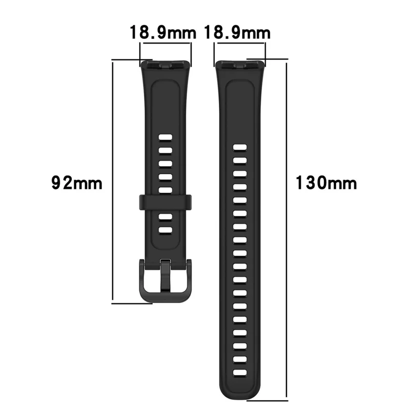 Silicone Watch Strap for Huawei Band 10 NFC / 10 / 9 NFC / 9 / 8 NFC / 8 Glossy Replacement Band - Dark Blue