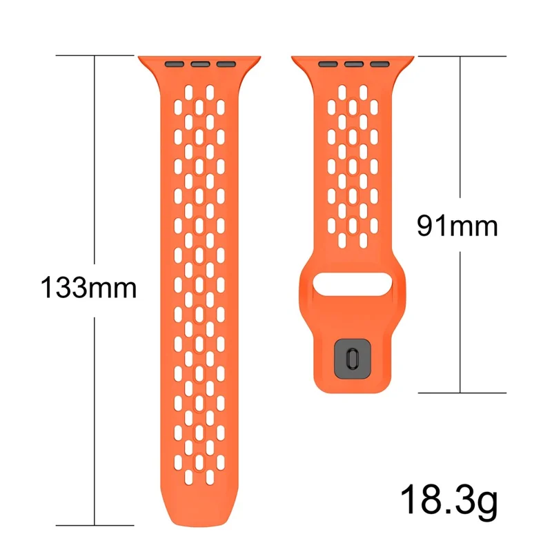 Watch Band for Apple Watch Series 10 9 8 7 SE 6 5 4 3 2 1 42mm 41mm 40mm 38mm Holes Design Silicone Wrist Strap - Midnight Blue