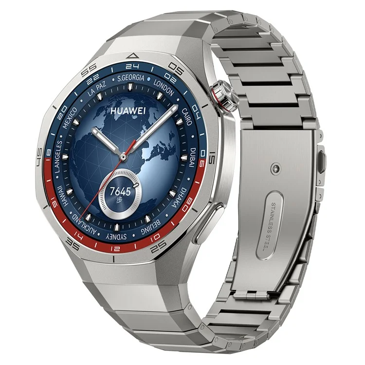 For Huawei Watch GT5 Pro 46mm Titanium Alloy Watch Band Bamboo Segment Wrist Strap - Titanium