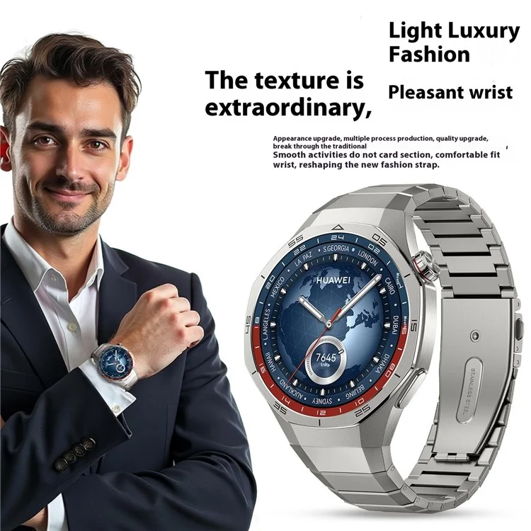 For Huawei Watch GT5 Pro 46mm Titanium Alloy Watch Band Bamboo Segment Wrist Strap - Titanium
