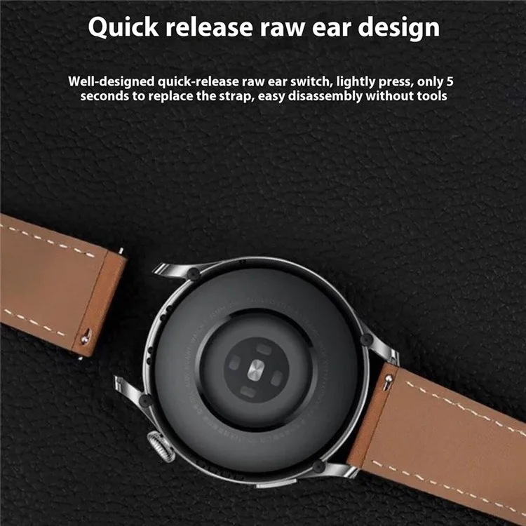 Pulseira de Couro Universal de 20mm para Relógio - Substituição Ajustável - Preto