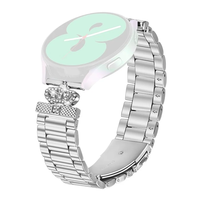 Pour Misfit Vapor Bracelet en Acier Inoxydable Forme de Couronne Décoré de Strass Bracelet de Montre Argent