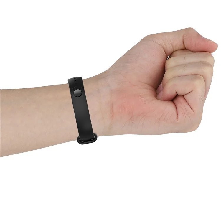 Bande de Surveillance de la Sangle de Montre en Silicone Brillant Pour Xiaomi Mi Band 5/6/7 - Blanche