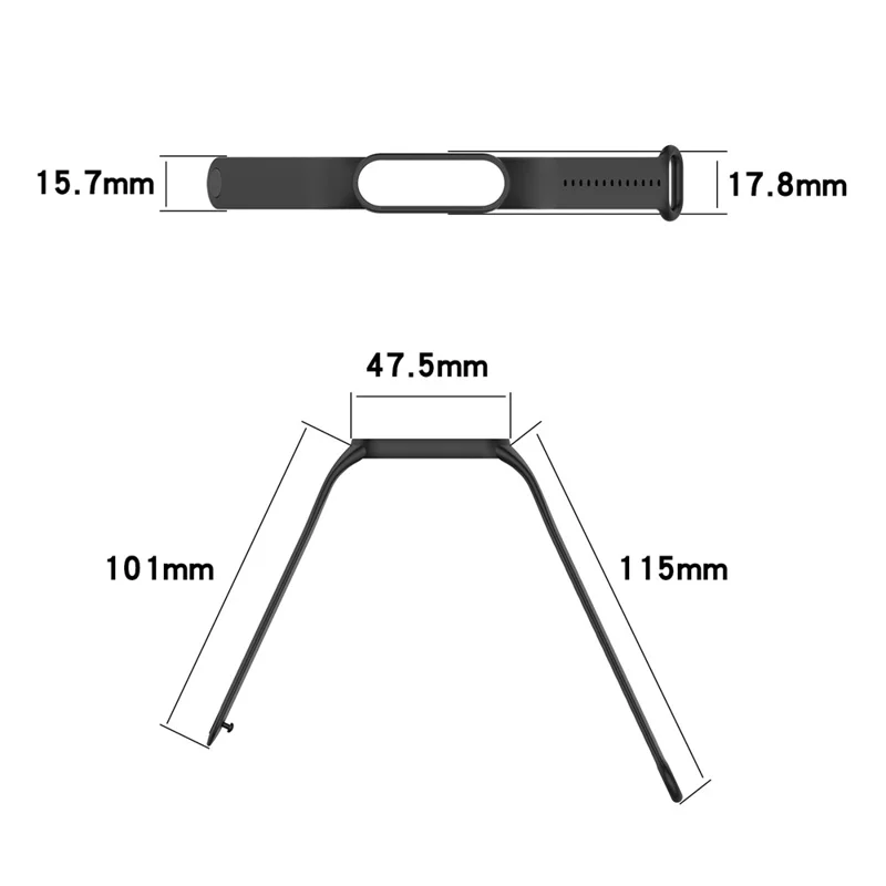 Glossy Silicone Watch Strap Replacement Watchband for Xiaomi Mi Band 5/6/7 - Dark Blue