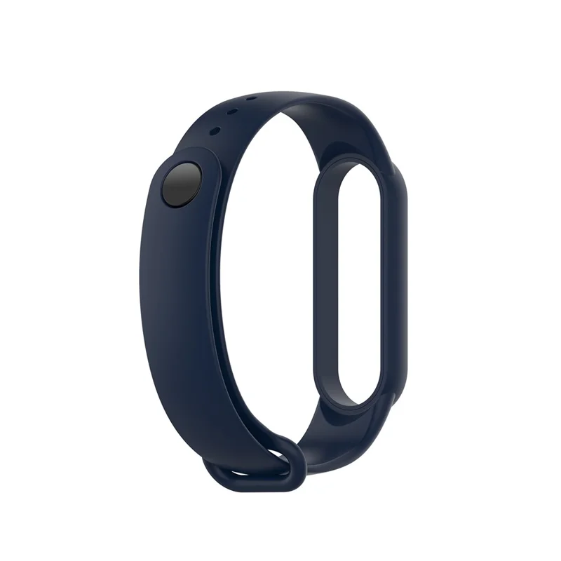 Glossy Silicone Watch Strap Replacement Watchband for Xiaomi Mi Band 5/6/7 - Dark Blue