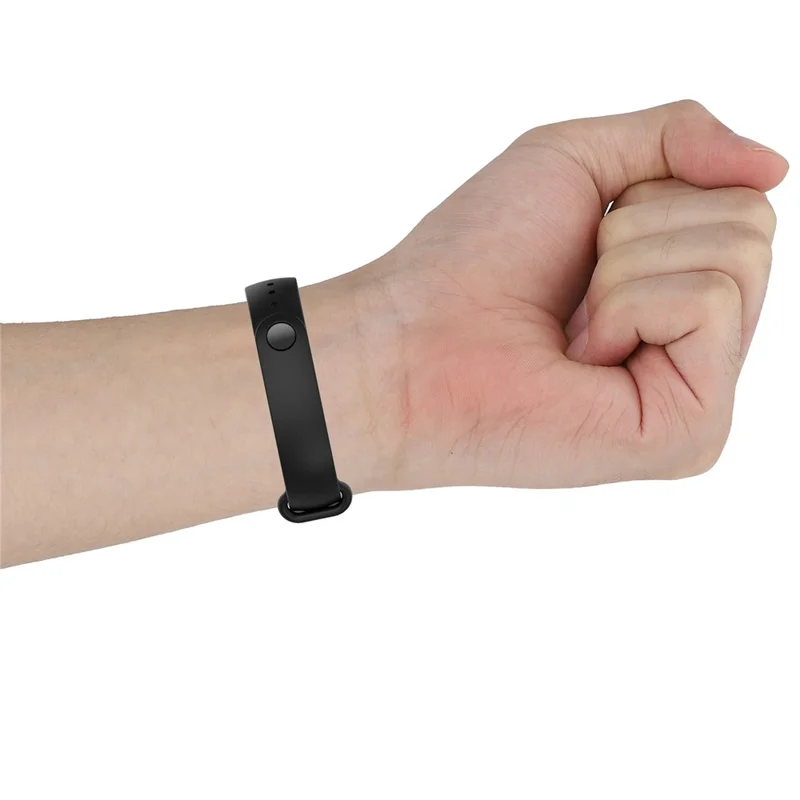 Glossy Silicone Watch Strap Replacement Watchband for Xiaomi Mi Band 5/6/7 - Dark Blue