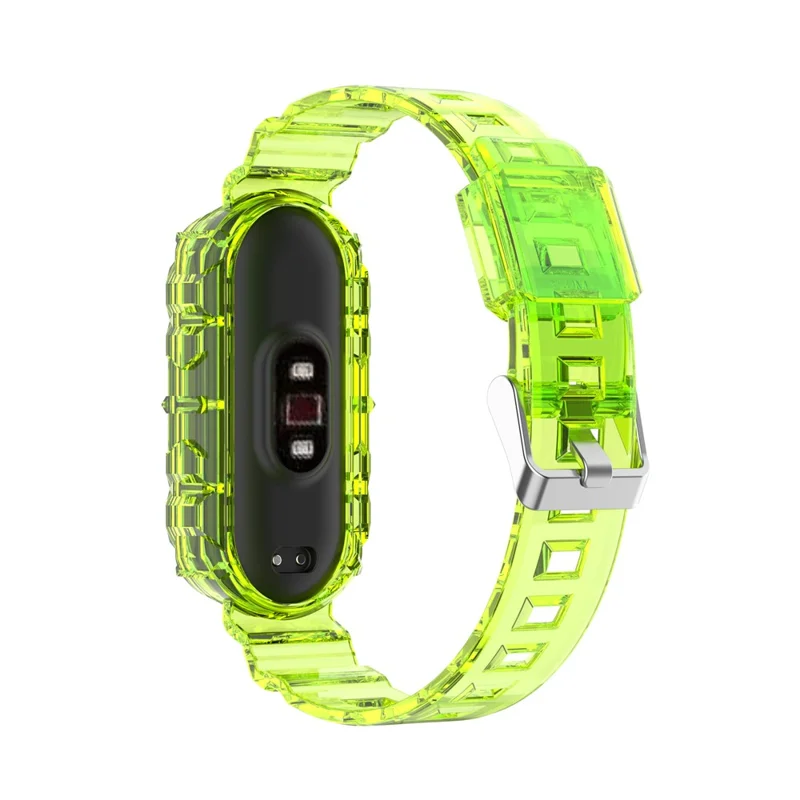 Transparent Silicone Smart Watch Band Replacement for Xiaomi Mi Band 3/4 - Yellow