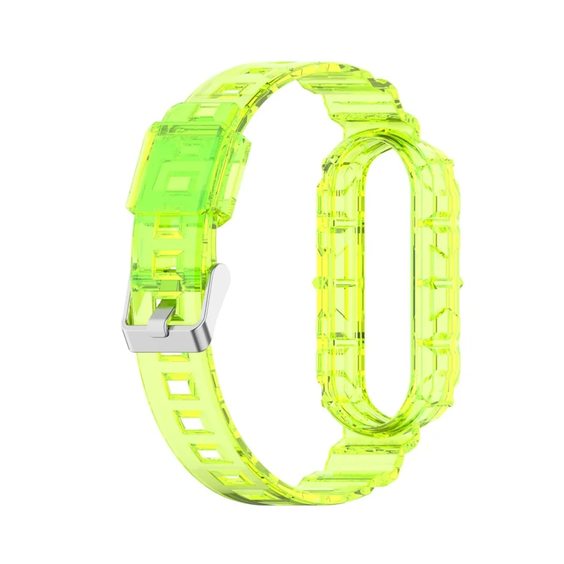 Transparent Silicone Smart Watch Band Replacement for Xiaomi Mi Band 3/4 - Yellow