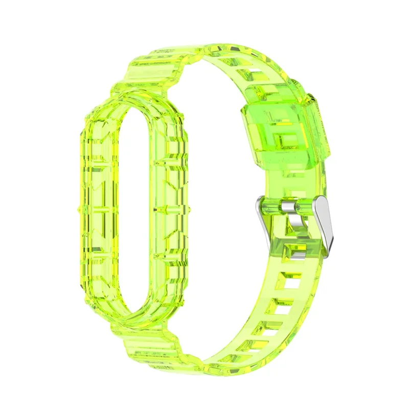 Transparent Silicone Smart Watch Band Replacement for Xiaomi Mi Band 3/4 - Yellow