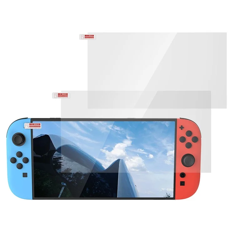 DOBE TNS-3166 Lot de 2 Protecteurs d'écran en Verre Trempé Haute Définition Anti-Traces pour Console de Jeu Nintendo Switch