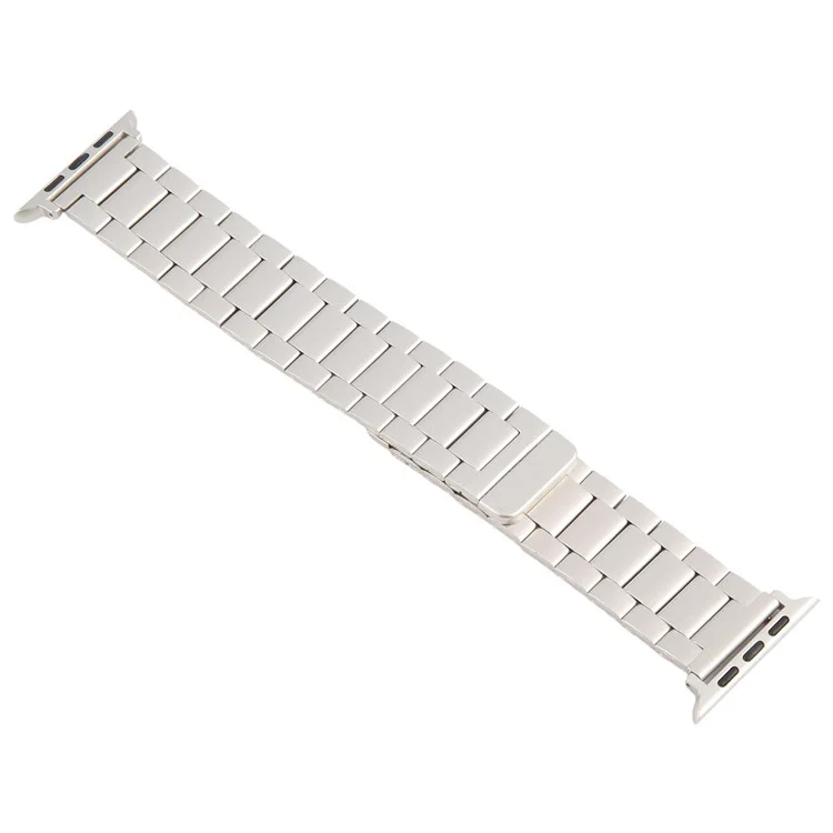 Metal Watch Band for Apple Watch Series 10 9 8 7 SE 6 5 4 3 2 1 42mm 41mm 40mm 38mm Magnetic Three Bead Wrist Strap - Starlight