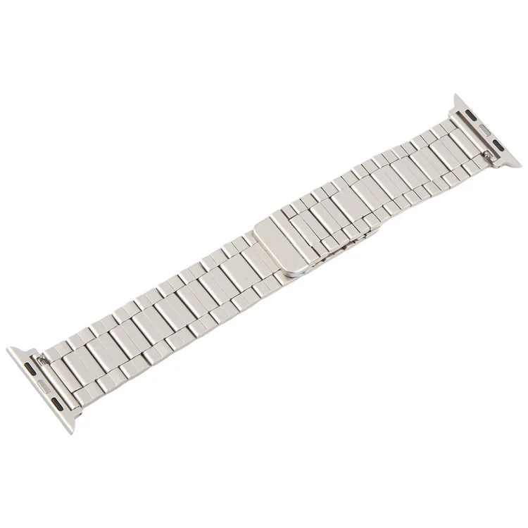 Metal Watch Band for Apple Watch Series 10 9 8 7 SE 6 5 4 3 2 1 42mm 41mm 40mm 38mm Magnetic Three Bead Wrist Strap - Starlight