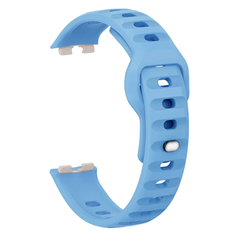 Silikon Armband für Huawei Band 10 NFC / 10 / 9 NFC / 9 / 8 NFC / 8 Smartband mit Umkehrschnalle und Rillendesign - Babyblau