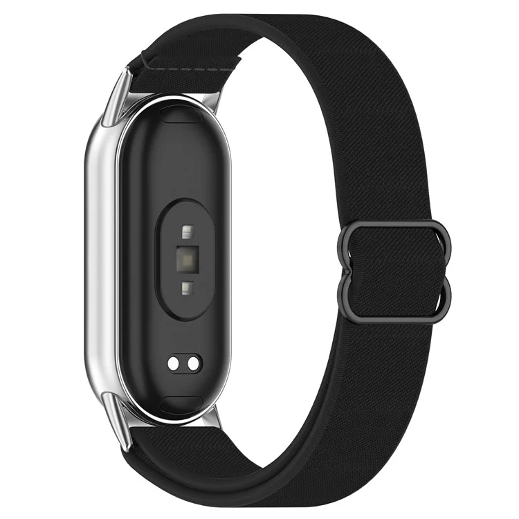Pulseira Inteligente de Nylon Elástico Trançada para Xiaomi Smart Band 9 / 9 NFC / 8 / 8 NFC - Preta