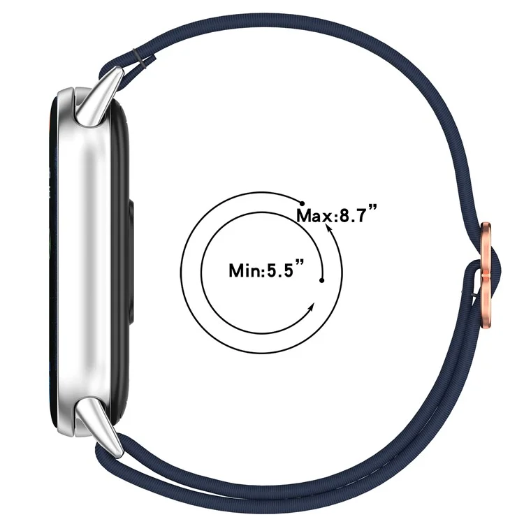 Pulseira Inteligente de Nylon Elástico Trançada para Xiaomi Smart Band 9 / 9 NFC / 8 / 8 NFC - Preta