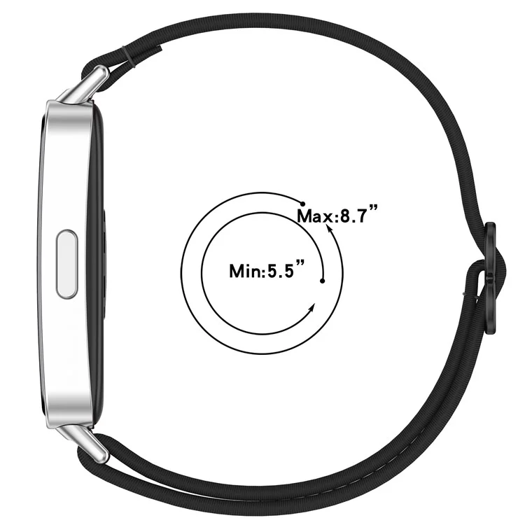 Watch Band for Huawei Band 10 NFC / 10 / 9 NFC / 9 / 8 NFC / 8 Nylon Elastic Braided Strap - Black