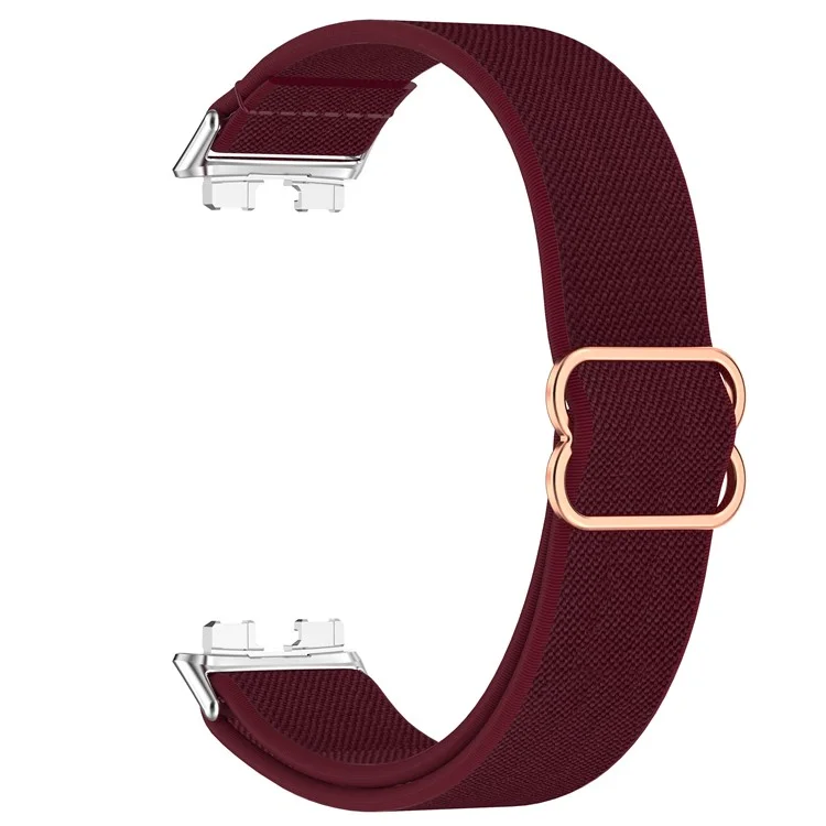 Watch Band for Huawei Band 10 NFC / 10 / 9 NFC / 9 / 8 NFC / 8 Nylon Elastic Braided Strap - Wine Red