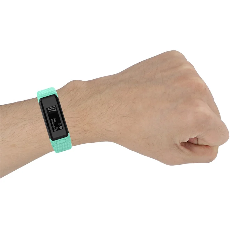 For Garmin Vivosmart HR Replacement Strap Textured Silicone Watch Band with Screwdriver - Lake Blue