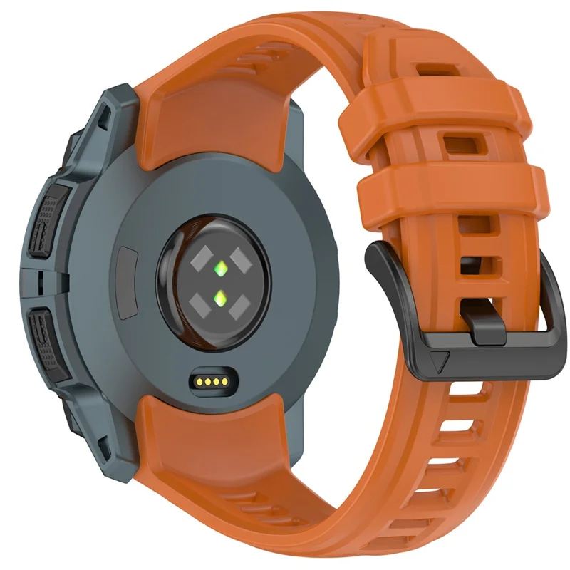For Garmin Instinct 3 45mm Watch Band 22mm Silicone Replacement Strap - Dark Orange