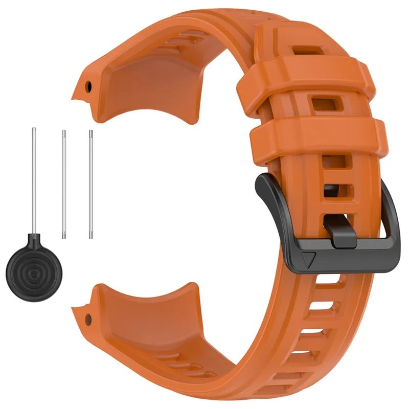 For Garmin Instinct 3 45mm Watch Band 22mm Silicone Replacement Strap - Dark Orange