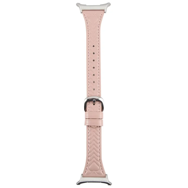 For Samsung Galaxy Watch Ultra 47mm Heart Pattern Embossed Watch Band Cowhide Leather Strap - Pink