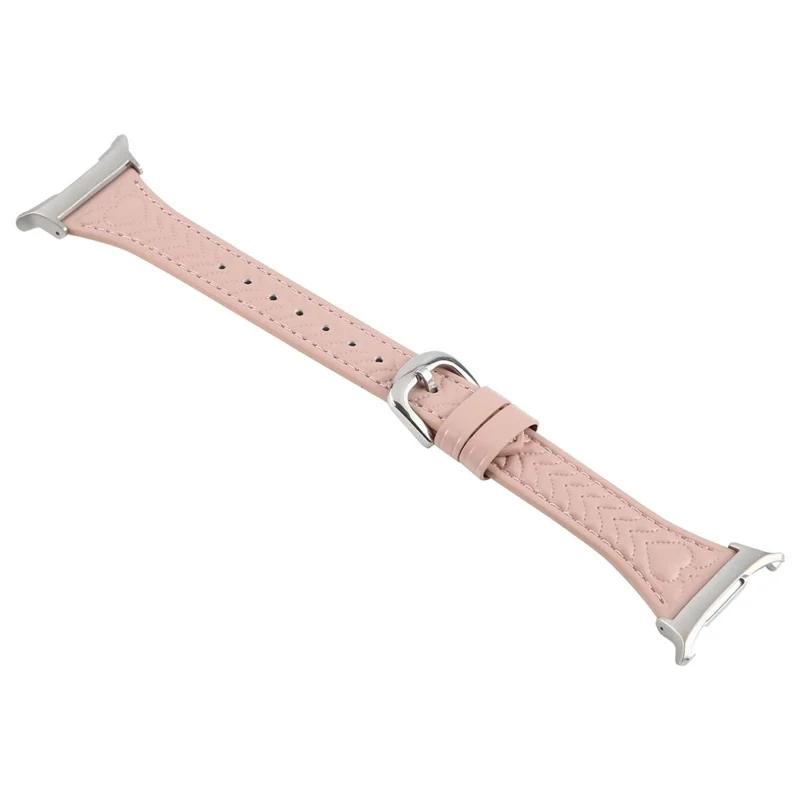 For Samsung Galaxy Watch Ultra 47mm Heart Pattern Embossed Watch Band Cowhide Leather Strap - Pink