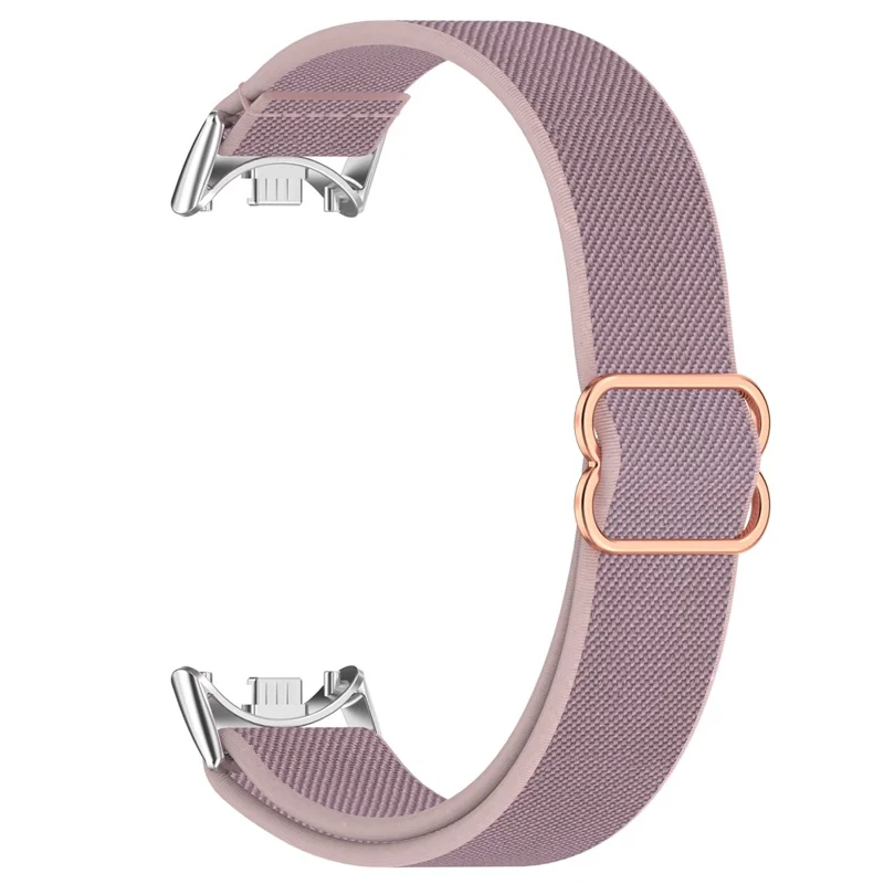 Armband für Xiaomi Mi Band 9 Keramik-Edition / Smart Band 9 NFC / 9 / 8 NFC / 8 Nylon-Elastikband mit Edelstahlverbinder - Hellviolett