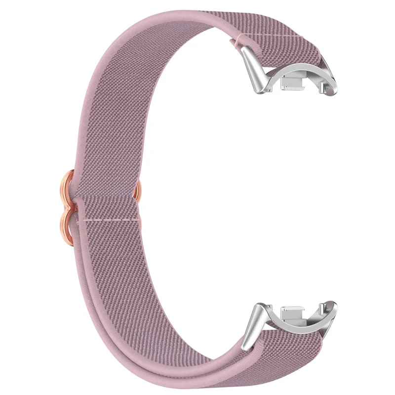 Armband für Xiaomi Mi Band 9 Keramik-Edition / Smart Band 9 NFC / 9 / 8 NFC / 8 Nylon-Elastikband mit Edelstahlverbinder - Hellviolett