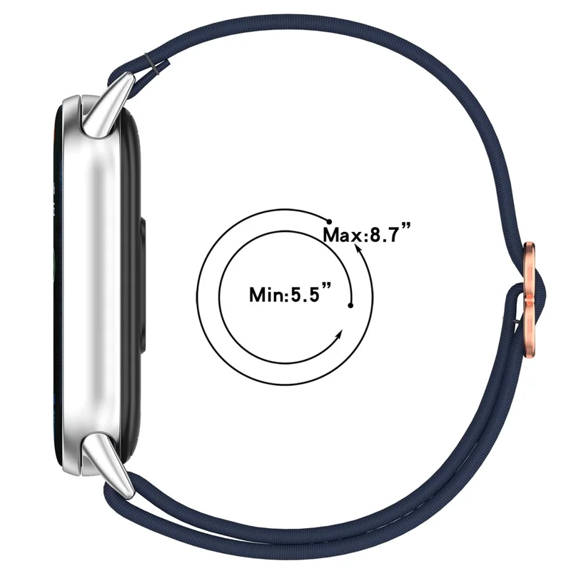 Armband für Xiaomi Mi Band 9 Keramik-Edition / Smart Band 9 NFC / 9 / 8 NFC / 8 Nylon-Elastikband mit Edelstahlverbinder - Hellviolett