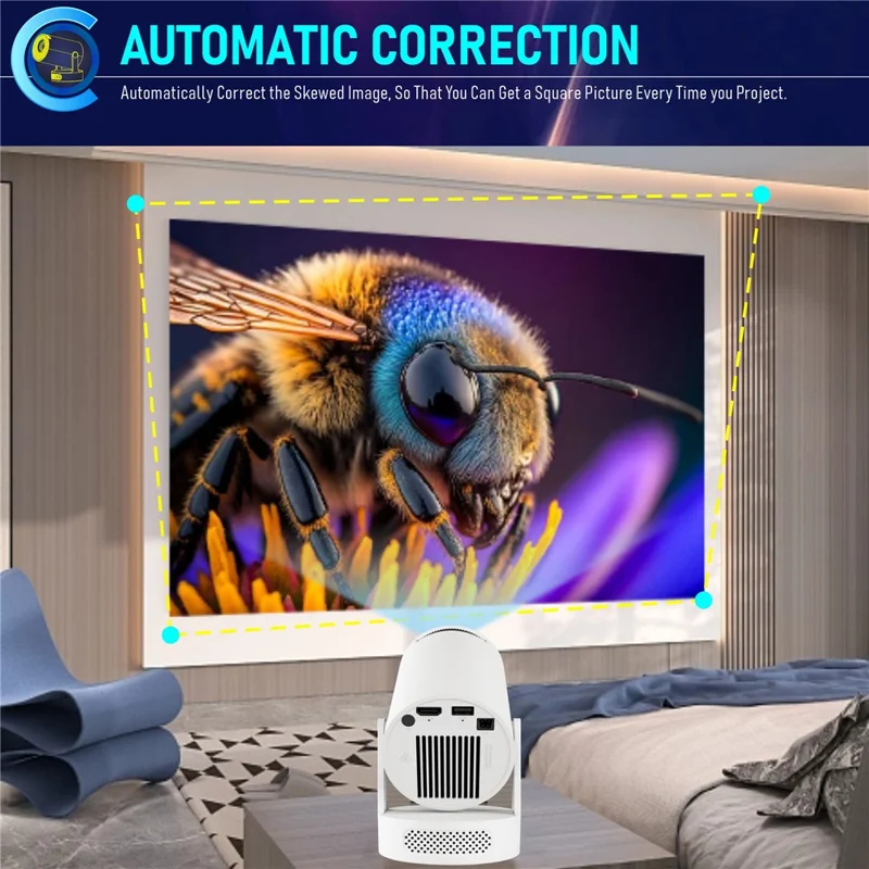 HY300Ultra Android 11.0 Portable Mini Projector WiFi6 Bluetooth-Compatible 5.4 170 ANSI Lumens Home Theater Projector - AU Plug