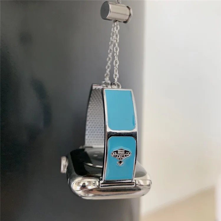 Armband für Apple Watch Series 10 9 8 7 SE 6 5 4 3 2 1 42mm 41mm 40mm 38mm Emaille Saturn Armband Metallarmband - Creme Blau