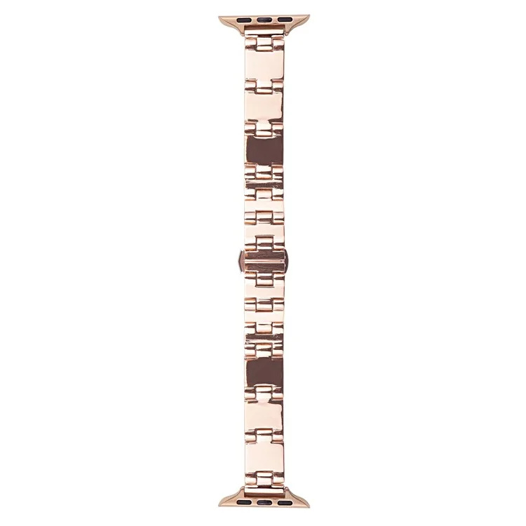 Watch Band For Apple Watch Series 10 9 8 7 SE (2023) SE (2022) SE 3 2 1 42mm 41mm 40mm 38mm Mirror Finish Zinc Alloy Strap - Rose Gold