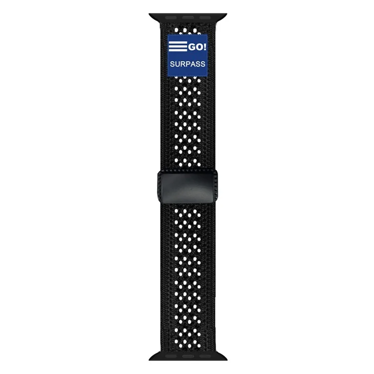 Bracelet pour Apple Watch Series 10 9 8 7 SE (2023) SE (2022) SE 3 2 1 42mm 41mm 40mm 38mm Nylon Sport Respirant - Noir