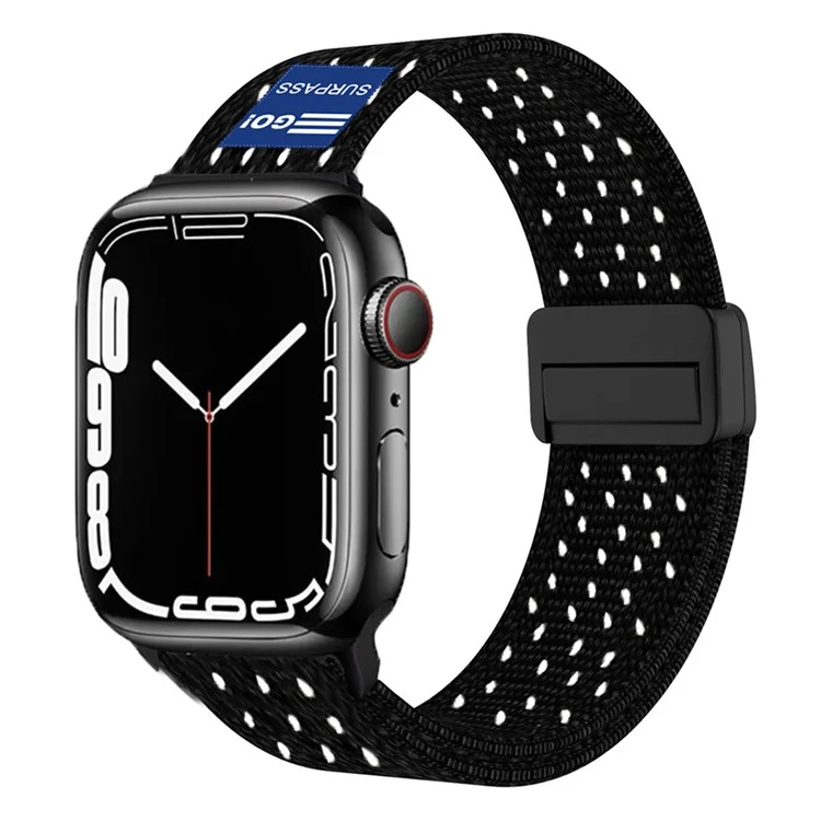 Bracelet pour Apple Watch Series 10 9 8 7 SE (2023) SE (2022) SE 3 2 1 42mm 41mm 40mm 38mm Nylon Sport Respirant - Noir