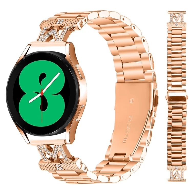 Bracelet de montre SyncUP Kids avec strass et 3 perles en acier inoxydable - Or rose