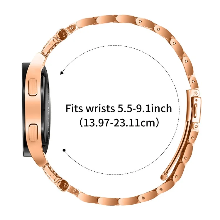 Bracelet de montre SyncUP Kids avec strass et 3 perles en acier inoxydable - Or rose