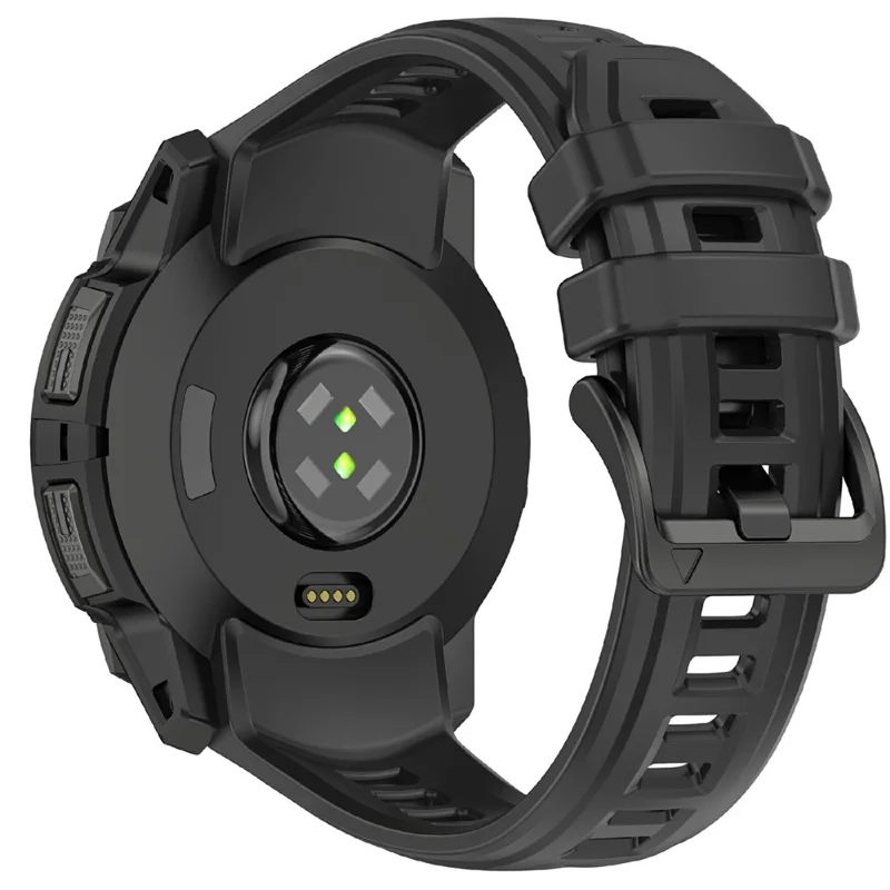 26mm Silicone Strap For Garmin Instinct 3 Solar  /  Instinct 3 AMOLED 50mm Replacement Watch Band - Black