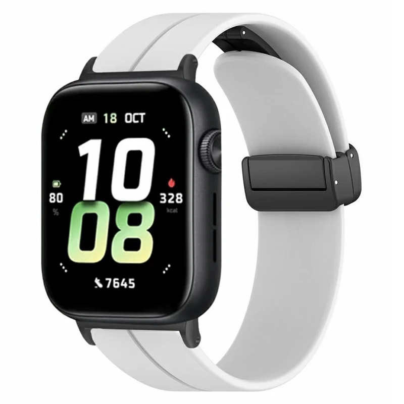 For Honor Watch 5 Bands Silicone Watch Strap with Magnetic Folding Clasp - White